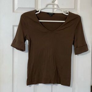 Lauren top with 3/4 sleeves cuffed